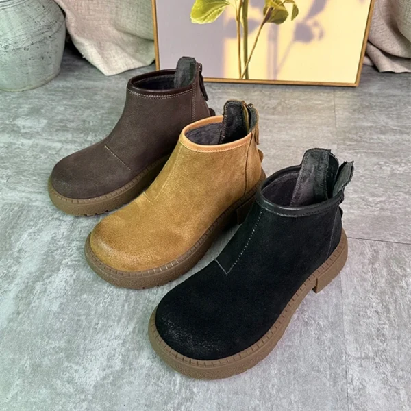 Leather Ankle Boots Women